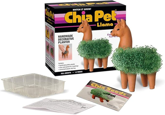 Chia CP439-01 Pet Llama Decorative Pottery Planter, Easy to Do and Fun to Grow