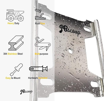 JBscoop Large Stainless Steel Hose Holder, Heavy Duty Hose Hanger - Set of 2