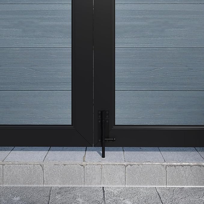 Wood Plastic Privacy Double Fence Gate 6ft(H) x 8ft(W), Metal Frame with Knob Kits, Durable Composite Outdoor Gate,Gray