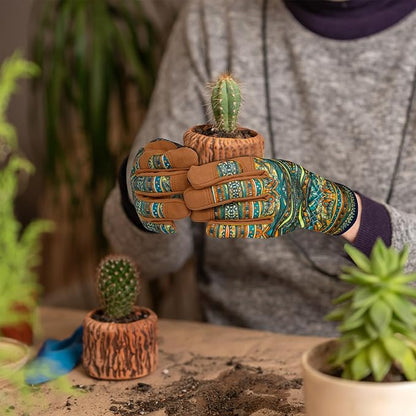 Leather Gardening Gloves for Women Thorn Proof Garden Gloves Touch Screen Working Gloves Gifts,M