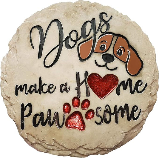 Spoontiques - Garden Décor - Dogs Make a Home Pawsome Stepping Stone - Decorative Stone for Garden (Pack of 10)