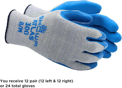 SHOWA Atlas 300 Original 1994 Crinkle Grip Work Gloves,for Construction, Landscaping, Gardening, & Masonry