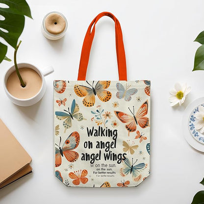 itgowisa Canvas Tote Bag for Women, Tote Bag with Zipper Inner Pocket, Zippered Canvas Bag for Shopping Work Grocery Everyday