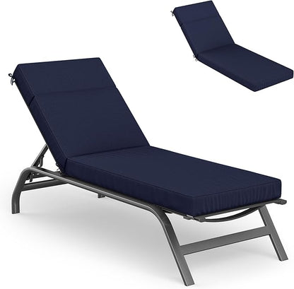 Chaise Lounge Cushions Outdoor, 80" L X 26" W X 4" D Lounge Chair Cushions for Outdoor Furniture, High-Density Foam Outdoor Chaise Cushion-Waterproof Fade-Resistant ThickPatio lounge chair cushion