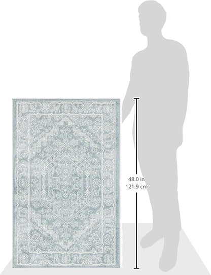 SAFAVIEH Adirondack Collection Accent Rug - 2'6" x 4', Slate & Ivory, Oriental Medallion Design, Non-Shedding & Easy Care, Ideal for High Traffic Areas in Entryway, Living Room, Bedroom (ADR108T)