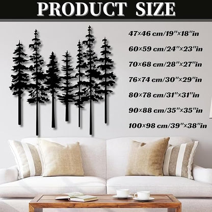 Mimiso Metal Pine Tree Wall Art Decor,Nature Forest Metal Decor,Tree Wall Art,Wall Decorations for Living Room,Bed Room,Dning Room,Housewarming Gift (White,35"×35")