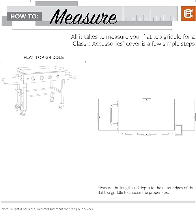 Classic Accessories Water-Resistant 63 Inch Flat Top Griddle Cover