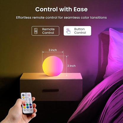 LOFTEK Floating Pool Lights, 3-Inch Rechargeable LED Balls, Color Changing Glowing Orb Sphere with Remote, 16 Color Orb Light for Indoor, Outdoor, Pool, Pond, Bathroom, Patio Decor, Gift (8 Pack)
