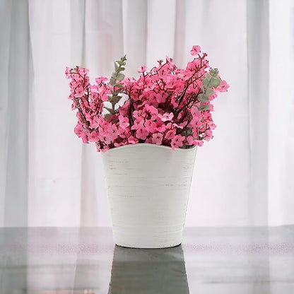 Hosley Set of 2 White Wall Planter with PVC Linner 6.25" L x 4" W x 10" H, Ideal Gift for Floral Arrangements Wedding Home Office Party DIY Indoor Outdoor Garden Patio