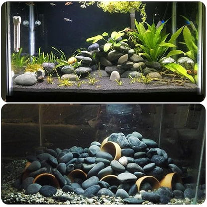 2-3 Inch Large River Rocks for Landscaping, 20lbs Big Black Pebbles, Hand-Picked Premium Stones for Garden, Fish Tank, Flower Pots, Pathways and Backyard
