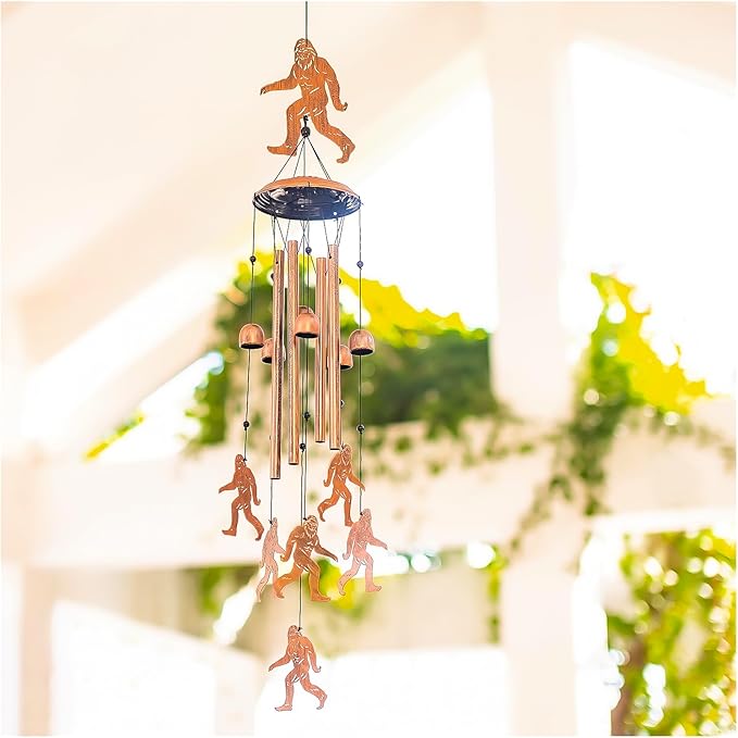 Bigfoot Wind Chimes for Outside,Big Foot Sasquatch Gifts for Men Women/Memorial Gifts/Birthday Gift Metal windchimes Outdoors/Indoors,Garden Decor,Patio,Home,Porch,Yard Decoration