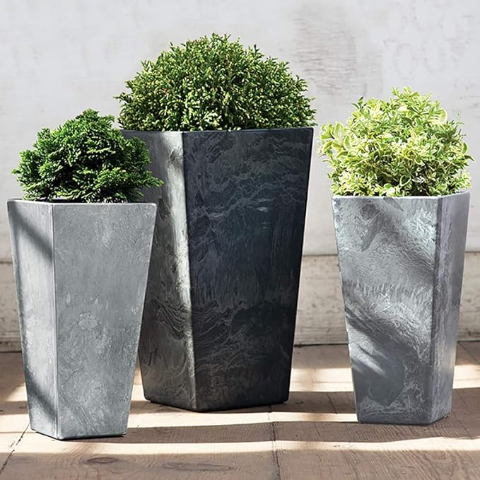 ArtStone 35270.01 Ella Tall Planter Grey 27.5-inch, Gray
