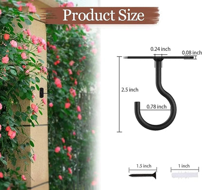 50Pack Ceiling Hooks Bulk for Hanging Plants Black 2.5in