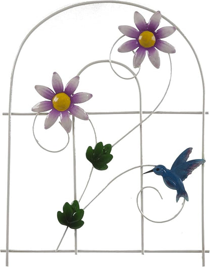 Gift Boutique Decorative Painted Metal Garden Fence 4 Pack Flower Design Border Edge Gate for Yard Patio Lawn Landscape and Outdoor Decor