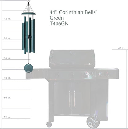 Corinthian Bells by Wind River – 44 inch Green Wind Chime for Patio, Backyard, Garden, and Outdoor Decor (Aluminum Chime) Made in The USA