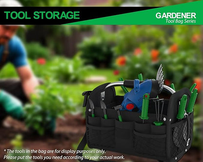 16 Inch Open Top Tool Bag, Waterproof Heavy Duty Tool Tote, Portable Storage Organizer for Electrician, Garden, Workshop & Maintenance Use