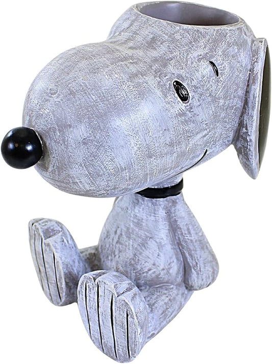 Roman Snoopy Planter, 8-inch Height, Resin, Stone Mix, Home, Garden, Outdoor