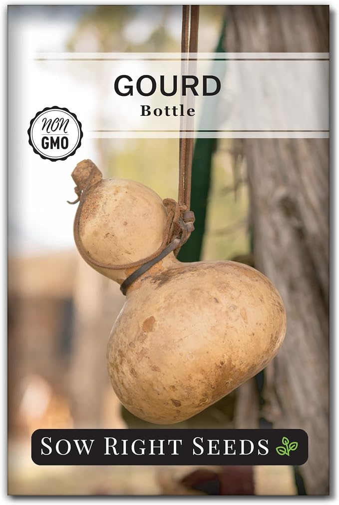 Sow Right Seeds - Bottle Gourd Seed for Planting - Non-GMO Heirloom Packet with Instructions to Plant and Grow an Outdoor Home Vegetable Garden - Ornamental Birdhouse Gourd for Crafting and Decor (1)