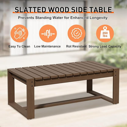 Rustic Hideaway Natural Cedar Wood Outdoor Furniture Set, Wicker Patio Conversation Set for Porch Garden Backyard, Couch, 4 Patio Chairs, Tables, 7 Piece, Brownish/Beige