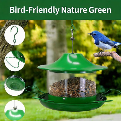 Metal Bird Feeders for Outdoors Hanging, 4.5lb Large Capacity Wild Birds Feeders for Outside, Heavy Duty Durable Wild Birdfeeder for Garden Yard Decor, Gift for Bird Lovers