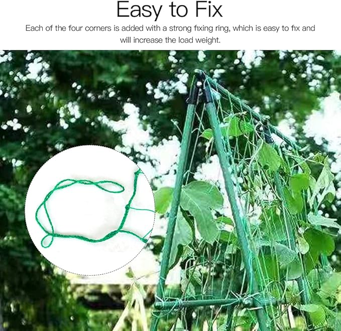 Trellis Netting, PDGROW Climbing Plant Support Net Garden Pea Bean Neting, Heavy-Duty PE Trellis Net for Cucumber, Tomato, Vegetables, Fruits, Sweet Pea Plants (6.6' x 16.4'Ft)