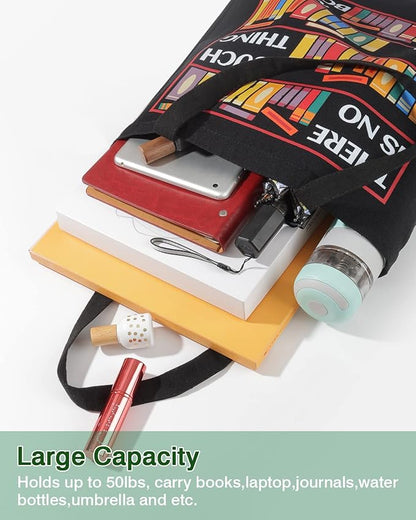 AUSVKAI Canvas Tote Bag Aesthetic for Women, Cute Reusable Cloth Cotton Bags for Shopping Beach Grocery