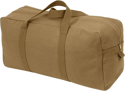 Rothco Canvas Tanker Style Tool Bag - Heavy-Duty Multipurpose Gear Carrier for Mechanics, Plumbers, Electricians, Athletes, Coyote Brown