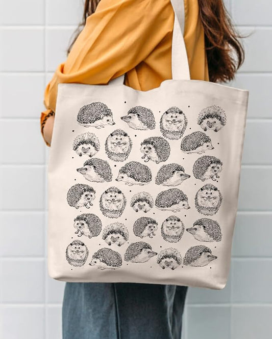 AUSVKAI Canvas Tote Bag Aesthetic for Women, Cute Reusable Cloth Cotton Bags for Shopping Beach Grocery