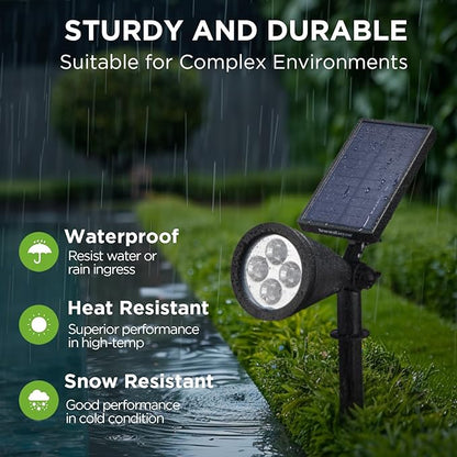 InnoGear Solar Lights Outdoor Waterproof Solar Garden Light for Outside Yard Landscape Lighting Pathway Spot Lights Spotlight Wall Light Auto On/Off, Pack of 6 (White)