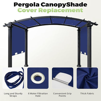 85'' x 208'' Universal Pergola Replacement Cover for Doubleton Steel Pergola L-PG080PST, Waterproof Sunshade Canopy Top for Patio Gazebo, Deck, Porch, Yard, Outdoor Cover Only (Dark Blue)