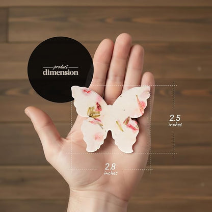 50pcs Large (2.85" h x 3" w) Garden Butterfly Seed Paper – Writable & Plantable Wildflower, Mom's Gift for Birthday, Use for Wedding, Baby Shower, & Party Favors