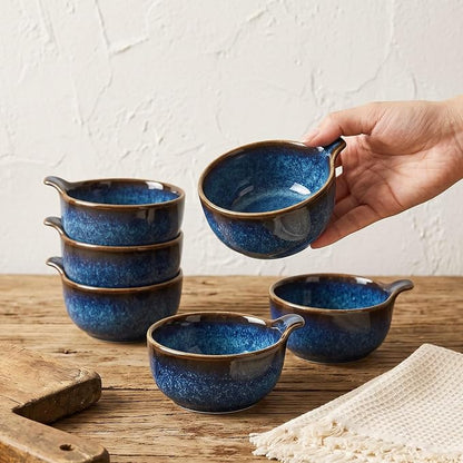 Ceramics Au Gratin baking Dishes Set of 6, Baking Tray Bake ware, 5.2 oz Ramekins, for Pie Pan, Appetizer, Tart, Dessert, Quiche, Oven Small dish, individual dishes