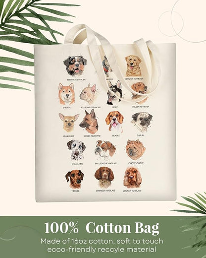 AUSVKAI Canvas Tote Bag Aesthetic for Women, Cute Reusable Cloth Cotton Bags for Shopping Beach Grocery