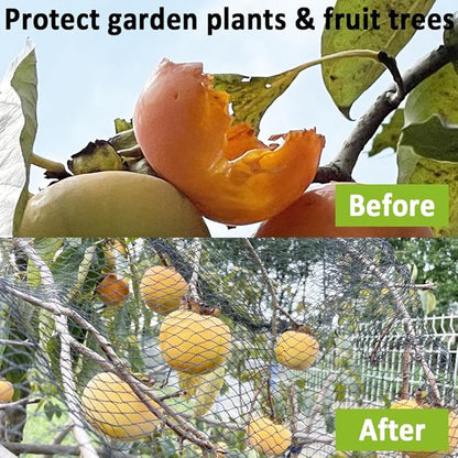 50x50ft Bird Netting, 1 inch Mesh, Heavy Duty Garden Netting for Fruit Trees, Blueberry Bushes, Vegetables, Extra Strong Woven Mesh Against Birds, Deer, Squirrels, Poultry and Other Animals