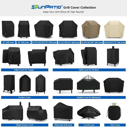 SunPatio 2 Burner Grill Cover 30 Inch, Heavy Duty Waterproof Small BBQ Cover Compatible for Weber Spirit 210 Series, Charbroil, Kenmore Grills, Compared to Weber 7105 (Not Fit for Spirit II E-210)