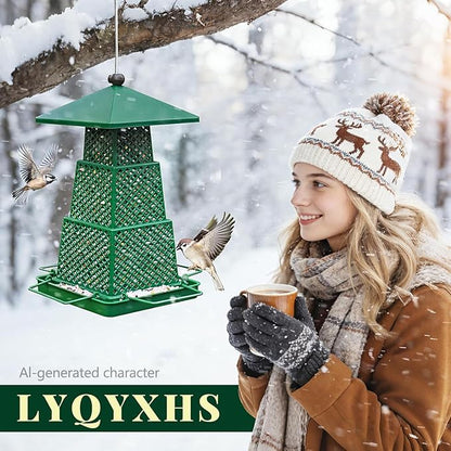 Bird Feeders for Outdoors Squirrel Proof - Collapsible Plastic Hanging Feeder, Easy to Fill for Garden Yard Patio, Ideal for Bird Lovers & Outdoor Enthusiasts