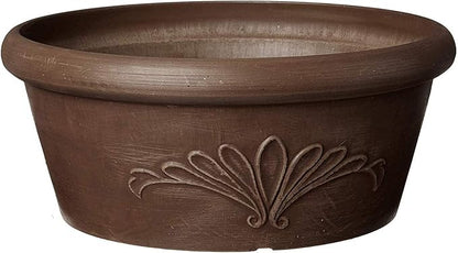 Arcadia Garden Products PSW TA20C Plastic/Stone/Wood Composite Bulb Pan – No Drainage Hole (Drillable), 8"x3", Chocolate