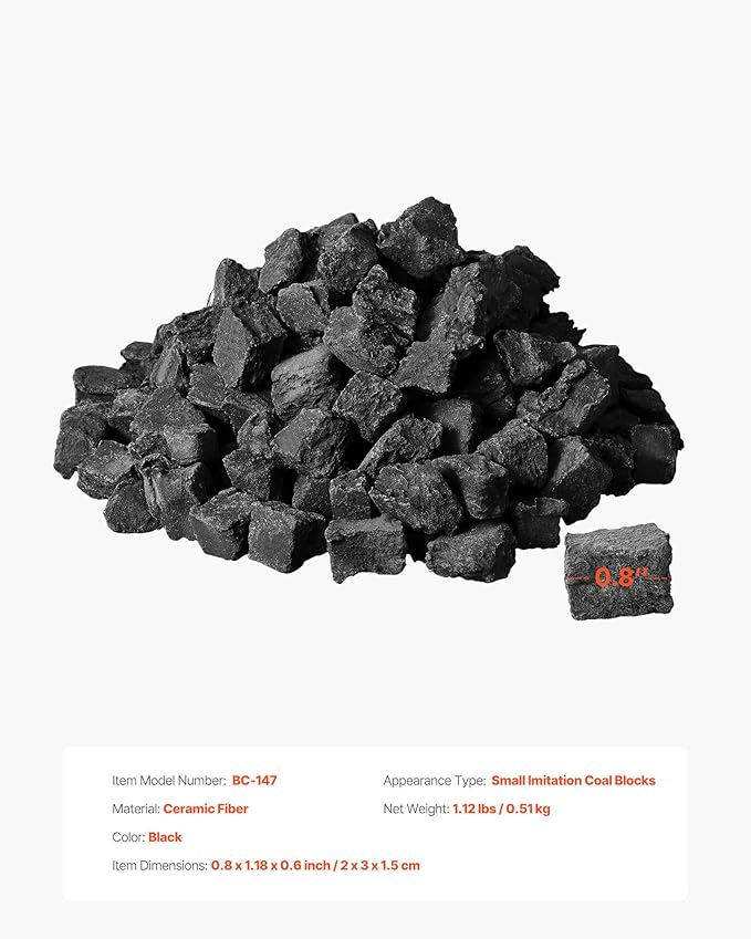VEVOR Lava Rocks, 0.8-1.2 inch Fire Stones Lava Rocks for Fire Pit, Reusable Fire Pit Stones Indoor and Outdoor Use, Decorative Firepit Stone for Propane/Gas Fireplace,Stove,Courtyard,Camping