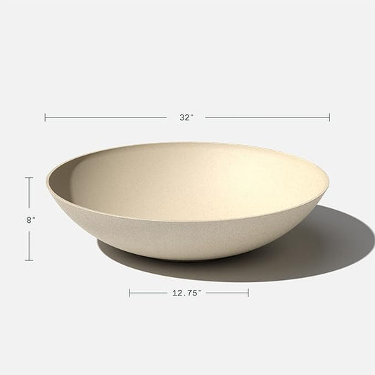 Veradek Mason Series Lane Bowl Planter| for Indoor or Outdoor Tabletops/Gardens |Made from Plastic-Stone Composite with Drainage Holes|Modern Décor for Flowers, Succulents, Small Plants