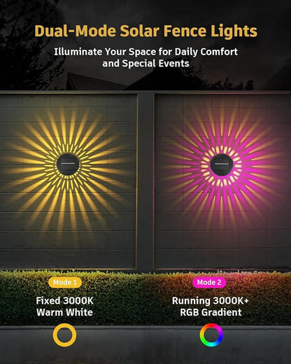 Vangue Solar Lights Outdoor Garden, 2025 New Dynamic Running Light, IP65 Waterproof Dual-Mode Solar Powered Outdoor Lights for Pathway Lawn Patio Yard Landscape Driveway (3)