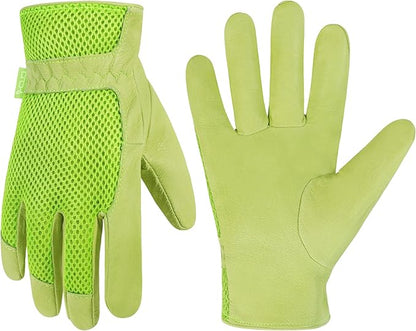 HANDLANDY Women Safety Work Gloves Utility Touch Screen Working Grip Glove for Yardwork Gardening Breathable Mechanic Gloves