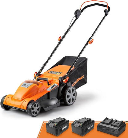 LawnMaster CLMF4817E 48V MAX Brushless Mower with 2X24V MAX 4.0Ah Battery and a Dual Charger