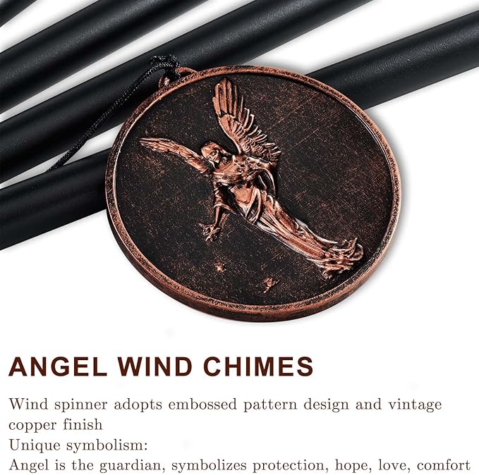 Wind Chimes for Outside, Vintage Angel Deep Tone Wind Chime Outdoor Clearance, Memorial/Festivals/Birthday Gift for Mom Dad Women Grandma, Home Garden Patio Decor (34" Angel)