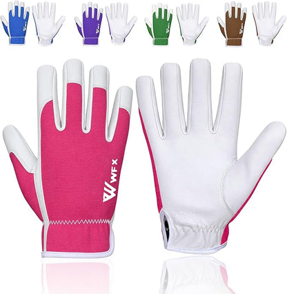 Work Gloves Gardening Breathable Rigger Palm Gardening Gloves Ladies Mens Gripper Utility Leather Thorn Proof