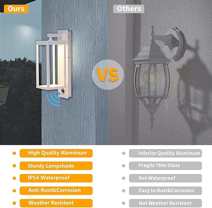 2 Pack Outdoor Wall Light Fixtures, Motion Sensor Outdoor Lights, Exterior Waterproof Wall Lanterns, Waterproof Motion Lights for Outside Front Door Patio Garage