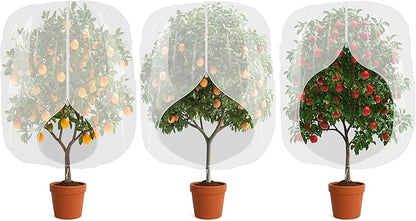 3pcs Fruit Tree Netting with Zipper and Drawstring,2.62 * 3.28 Ft Bird Garden Netting for Garden Protection,Cover for Blueberry Tomato Strawberry and Plants Protection from Insect Squirrels Birds