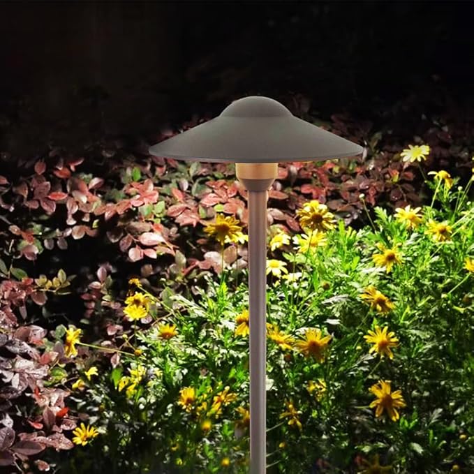 Low Voltage Path Lighting Cast Aluminum Construction for Outdoor Walkway Area Garden Yard Pathway Landscape Lighting,Free 3 Watt G4 LED Bulb Warm White Textured Bronze Finish Pack of 2