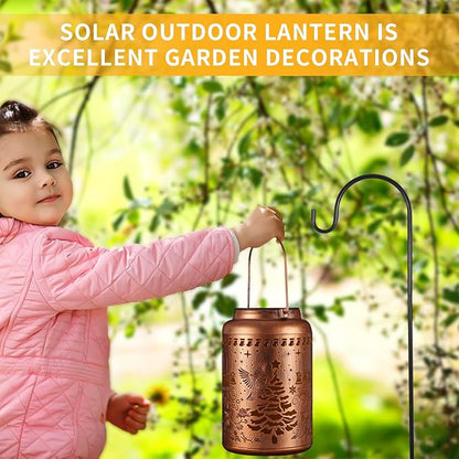 Solar Lanterns Outdoor Waterproof Garden Decor Birthday Gifts for Women Mom Grandma Hanging Lights Metal Decoration Outside for Yard, Patio,Backyard( Red Bird)