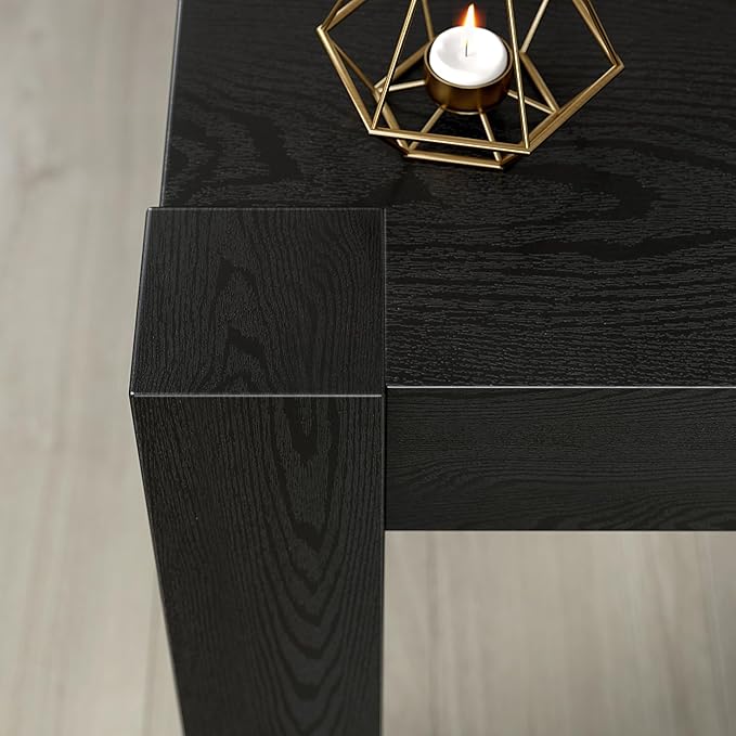 Henn&Hart Langston 22" Wide Square Side Table in Black Grain