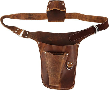 Brown Leather Belts for Construction, Gardener - Waist Pouch for Electrician, Carpenter and Construction Belt Bag - Premium Handmade Full Grain Genuine Leather Florist Tool Belt
